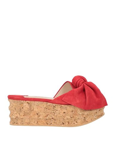 Paloma Barceló Woman Mules & Clogs Red Size 8 Leather