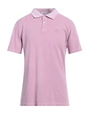 Trussardi Man Polo Shirt Mauve Size Xl Cotton In Purple