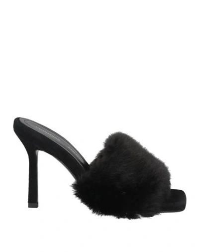 Liviana Conti Woman Sandals Black Size 11 Shearling