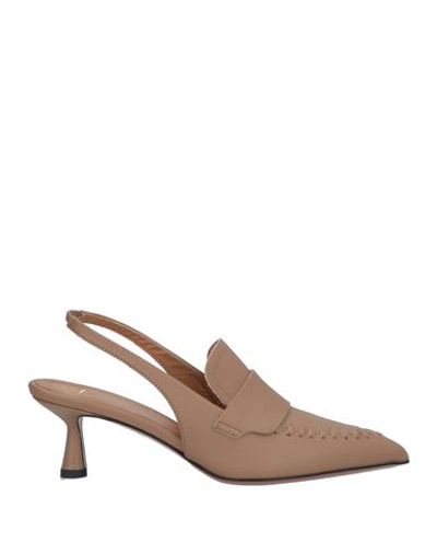 Atp Atelier Woman Pumps Khaki Size 7 Cowhide In Beige