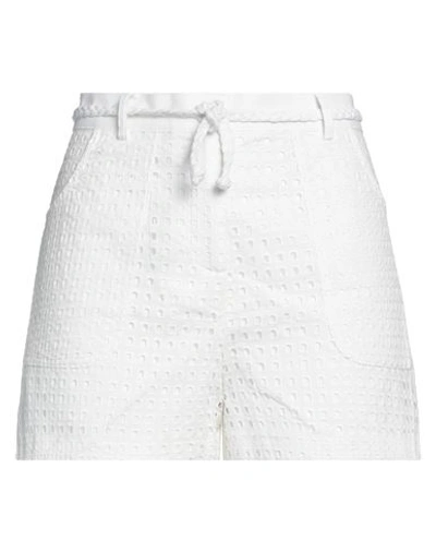 Pinko Woman Shorts & Bermuda Shorts White Size 10 Cotton