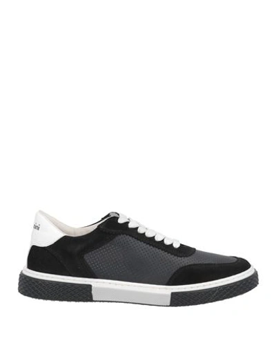 Baldinini Man Sneakers Black Size 8 Leather