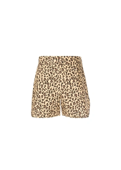 Adam Lippes High Waisted Short In Printed Cotton Faille In Beige