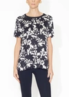 ADAM LIPPES CREW NECK T-SHIRT IN PRINTED CHARMEUSE