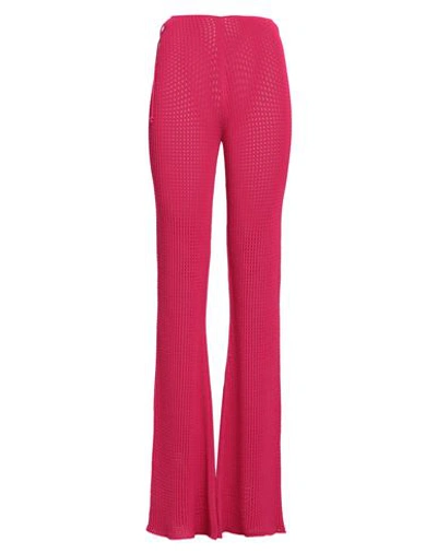 Andreädamo Andreādamo Woman Pants Fuchsia Size M Viscose, Polyester, Polyamide, Elastane In Pink