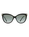 JIMMY CHOO JIMMY CHOO JIMMY CHOO CAT EYE TINSLEY /G SUNGLASSES WOMAN SUNGLASSES BLACK SIZE 56 ACETATE, METAL