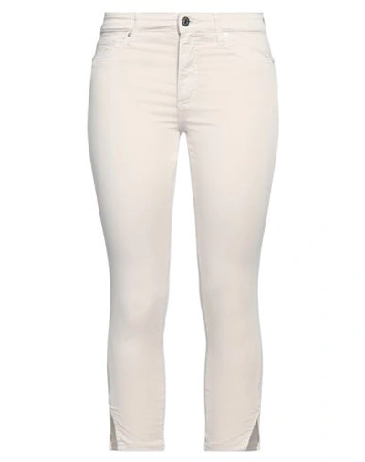 Armani Exchange Woman Cropped Pants Light Grey Size 27 Cotton, Elastane