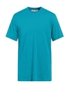 Trussardi Man T-shirt Turquoise Size Xl Cotton In Blue
