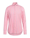 Fedeli Man Shirt Pink Size 16 ½ Cotton, Elastane In Pink