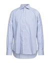 Brooksfield Man Shirt Azure Size 17 Cotton In Blue