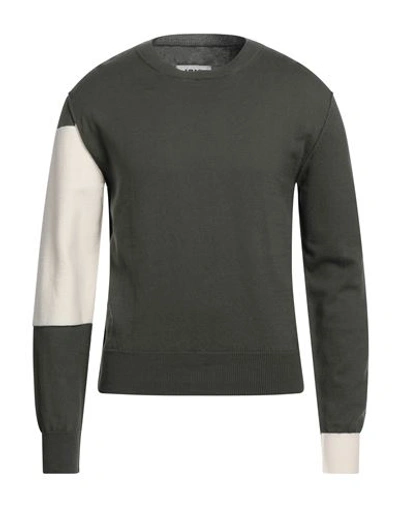 Mm6 Maison Margiela Man Sweater Military Green Size S Cotton, Wool, Polyester