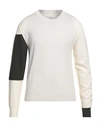 Mm6 Maison Margiela Man Sweater Ivory Size S Cotton, Wool, Polyester In White