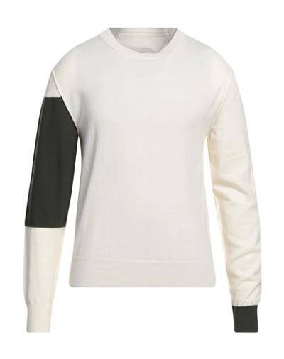 Mm6 Maison Margiela Man Sweater Ivory Size S Cotton, Wool, Polyester In White