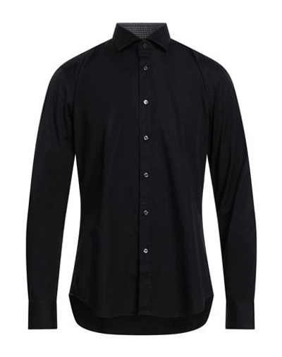 Xacus Man Shirt Black Size 16 ½ Cotton, Elastane