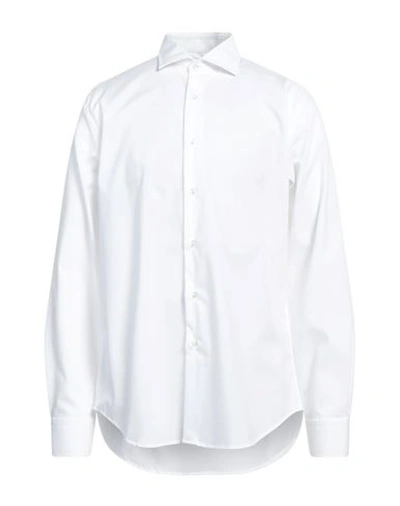 Brouback Man Shirt White Size 17 Cotton, Elastane