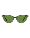 Lanvin Cat Eye Lnv607s Sunglasses Woman Sunglasses Black Size 57 Plastic, Metal