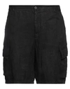 120% Lino Man Shorts & Bermuda Shorts Black Size 36 Linen