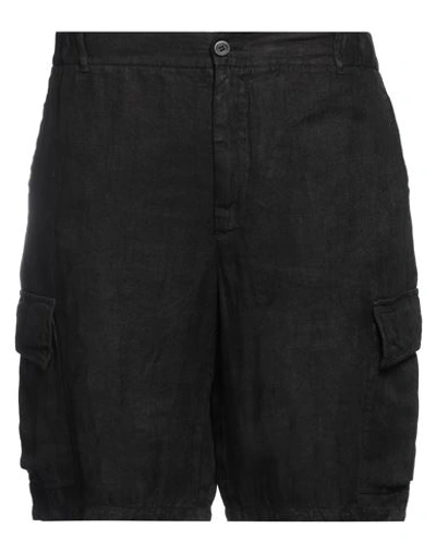 120% Lino Man Shorts & Bermuda Shorts Black Size 36 Linen