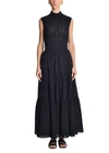 ADAM LIPPES SLEEVELESS TIERED DRESS IN COTTON EYELET