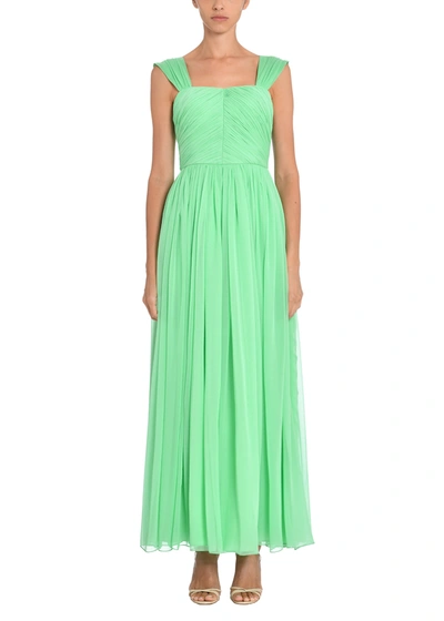 Adam Lippes Women's Pleated Silk Chiffon Gown In Green