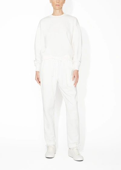 Adam Lippes Bonnie Pleated Joggers In French Terry In White