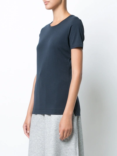 Adam Lippes Womens Short Sleeve Crewneck T-shirt In Pima Cotton In Blue