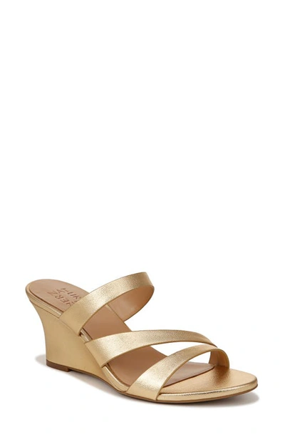 Naturalizer Breona Wedge Dress Sandals In Dark Gold Synthetic
