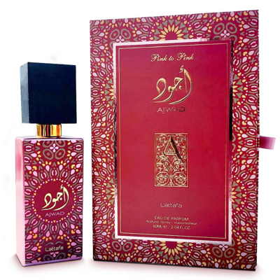 Lattafa Unisex Ajwad Pink To Pink Edp 2.0 oz Fragrances 6290360597133 In Ink / Pink