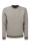 PESERICO PESERICO ROUND-NECK SWEATER IN WOOL SILK AND CASHMERE BOUCLE' PATTERNED YARN