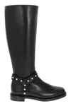 STUART WEITZMAN STUART WEITZMAN PEARL MOTO - LEATHER BOOT WITH PEARLS