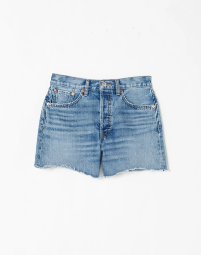 Re/done 90s Slung High Rise Denim Shorts In 24