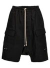 RICK OWENS CARGO PODS BERMUDA, SHORT BLACK