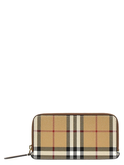 Burberry Check Card Holder Wallets, Card Holders Beige In Brown
