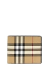 BURBERRY CHECK WALLET WALLETS, CARD HOLDERS BEIGE