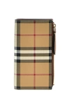 BURBERRY CHECK WALLET WALLETS, CARD HOLDERS BEIGE