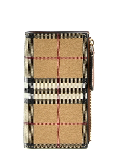 Burberry Check Wallet Wallets, Card Holders Beige In Neutral