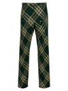 BURBERRY CHECK WOOL PANTS CASUAL JACKETS, PARKA GREEN