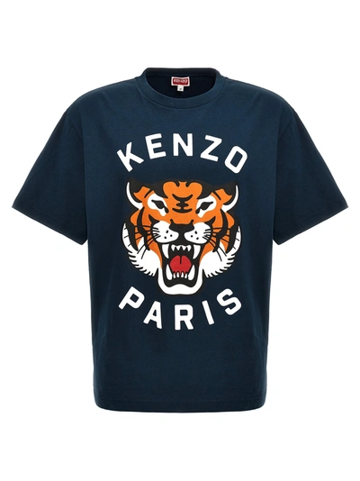Kenzo Lucky Tiger Cotton T-shirt In Dark Blue