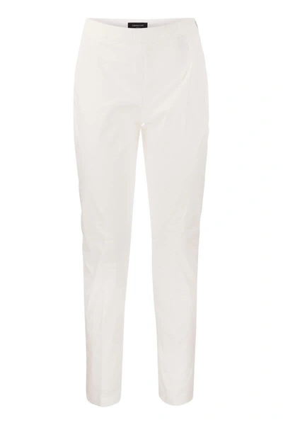 Fabiana Filippi Slim Trousers In Technical Cotton In White