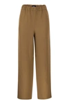 Fabiana Filippi Viscose And Linen Jogging Trousers In Cognac