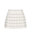 Miu Miu Printed Crepe Mini Skirt In White