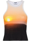 Msgm Multicolor Tanzanian Sunset Tank Top In Multicolour