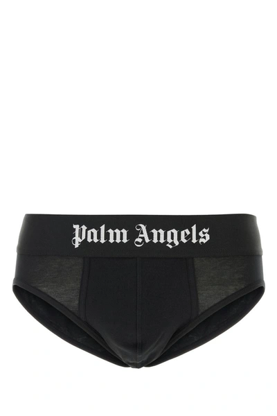 Palm Angels Elastic Waistband Cotton Brief Duo In Black