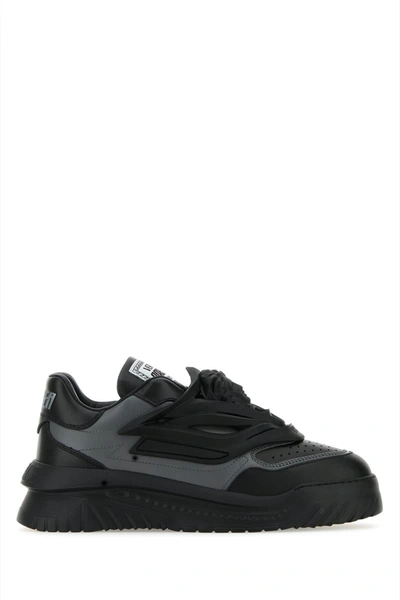 Versace Black Odissea Leather Sneakers