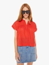 MOTHER THE POP YOUR TOP HIGH RISK IN RED, SIZE LARGE