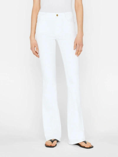Frame Le High Flare Jeans In White