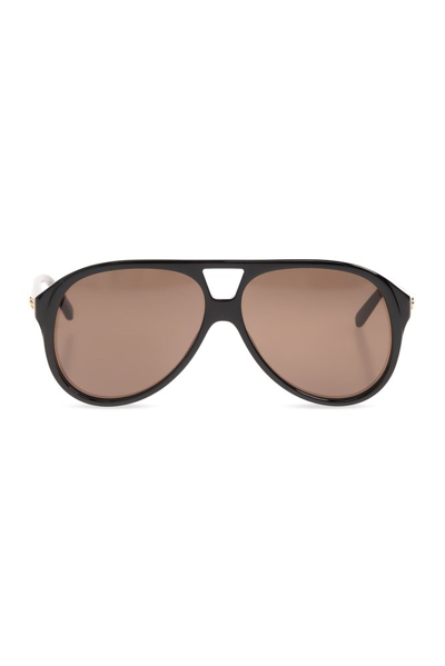 Gucci Eyewear Aviator Frame Sunglasses In Black