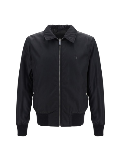 Givenchy 4g Plaque Reversible Bomber Jacket In Black