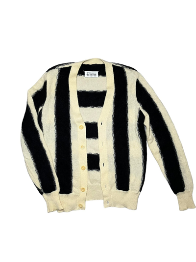 Pre-owned Maison Margiela 10 Aw Wool Cardigan In Offwhite