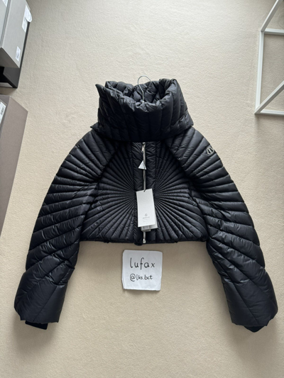 Pre-owned Moncler X Rick Owens New | Fw23 Radiance Convertible Jacket Cropped Black Size 2